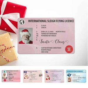 Dekoracje świąteczne Santa Claus Sanie Licencja lotnicza Karty lotu Jazda licencje Drzewo Ornament Old Man Driver Licencja Licencja Rozrywka Reklamacje 70922a 200 sztuk