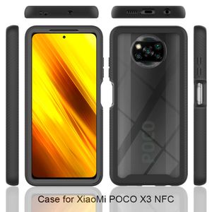 Capa à prova de choque híbrida de armadura macia, PC + TPU, capa para Poco X3 NFC X3 Pro, MI Nota 10 Lite 9T 10T Pro