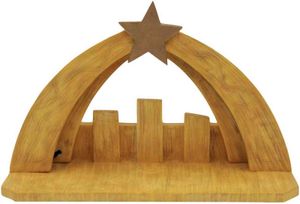 Comfy Hour Faith and Hope Collection Nativity Creche with Star On Roof, Stable for Christmas Holy Family Figurine Set Polyresin H1106