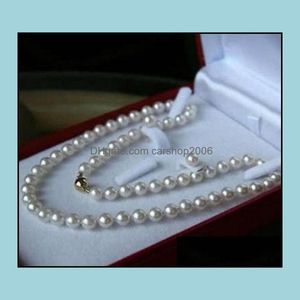 Beaded Necklaces Pendants Jewelry 8Mm White South Sea Shell Pearl Necklace 18Inchadd Earring Set Drop Delivery 2021 Ylfzq