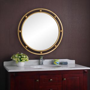 Spiegel, nordischer moderner minimalistischer goldener runder Spiegel, für Badezimmer, Kosmetik, Wand, dekoratives Hängedekor, Duschkreis, 72 cm