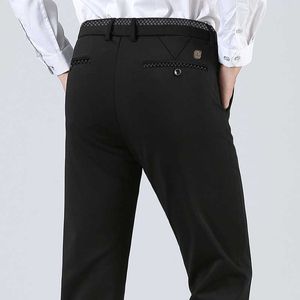 İlkbahar Yaz erkek Takım Elbise Pantolon Beyefendinin Düz Renk Kore Tarzı Ince Streç Pantolon Erkek Moda Marka Giysileri 210531