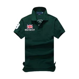 Sommarmän golfflagga skjorta lapel broderi hög kvalitet kort hylsa t-shirt