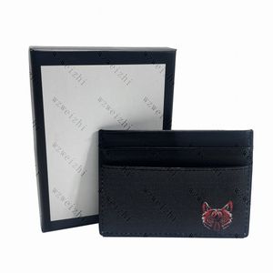 Alta Qualidade Cartão De Moda Titular Homens Mulheres Cartão De Visita Couro Genuíno Café Snake Tiger Bee Fox Cartão de Crédito ID Titular Ultra Slim Wallet Packet Bag 8 Padrões