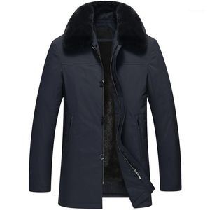 Męska skóra Faux Real Fur Coat Mężczyźni Kurtka Zimowa Naturalne Mink Liner Parka Ciepłe Plus Size Męskie Kurtki 1055-Aoshadi J3114