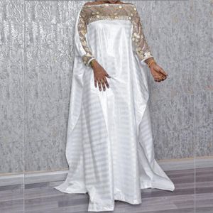 Casual Dresses S-5XL African Women's Sequined Maxi Dress Party Fashion Plus Size Kvinna Muslim Bat Sleeves Loose Robe Kaftan Abaya Jilbab