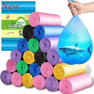 5 Rolls 100Pcs Household Disposable Trash Pouch Kitchen Storage Garbage Bags Plastic Eco-friendly Trash Bags Dustbin Dispenser FY7013 BS22