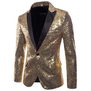 Men's Suits & Blazers Mens Suit Jacket Performance Sequin Gold Stage Wine Party Dress Host Social Top 2021 Spring Clothes