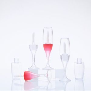 Cup Form Läppglans Behållare Tom 8ml LipGloss Flaska Makeup Kosmetisk LipGlaze Tube Plast Clear Rose