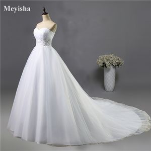 ZJ9008 Wysokiej Jakości Cekiny Bez Ramiączek Moda Biała Ivory Brides Sukienki Długość podłogi Wedding Plus Size Maxi Formalne 2-26 W