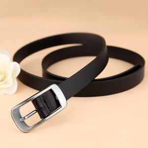 New Women's Leather Belt with Top Layer, Buckle, Pin Decorative Slim Waist