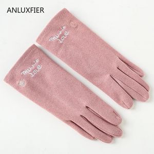 Cinco Dedos luvas H9886 Moda Simples Mulheres Outono Inverno Touch Screen Quente Ao Ar Livre Fino Mão Muff Mound Condução de Estudantes Coreanos Mittens