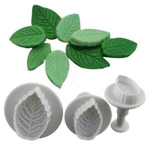 3st/Set Cake Rose Leaf Kolvfondant Dekorera sockerhantverk Mögel Cutter Cake Decorating Pastry Cookie Tools