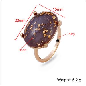 New personality gold foil ring creative crystal rings mix size 16 to 19