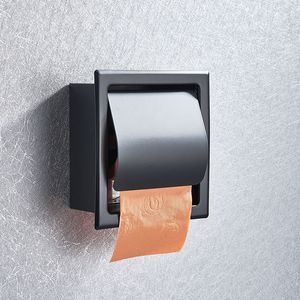 Duvara Monte Mat Siyah / Krom Tuvalet Tutucu Havlu Askısı Rulo Kağıt Kutusu Banyo Aksesuarları 210320