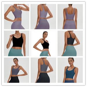 lu Womens New High Intensity Running Fitness Biancheria intima da yoga che raccoglie elasticizzati traspiranti U-Back Sport Bars Crop top di buona qualità Allenamento indoor all'aperto Abbigliamento