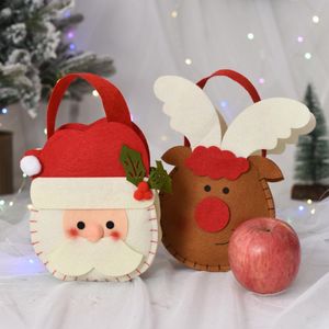 Sacos De Goodie De Natal. venda por atacado-Decorações de Natal Crianças Bonito Saco de Presente Xmas Santa Claus Boneco de Neve Deer Lindly Candy Goodie para Ano Presentes
