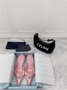 2022デザイナー女性サンダルハイヒールの靴尖ったたサンダル夏の履物ファッション猫ヒールフロントバックストラップ本革