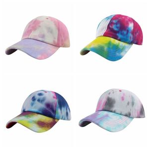 Cappello di protezione solare Travel Street Coppia Cappelli di snapback Cappellino da baseball tie-dye sfumato Moda colorato Cappellino di snapback hip-hop all'aperto VT1423