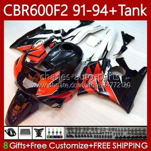 Body +Tank For HONDA CBR600 CBR 600 F2 FS CC 600F2 91 92 93 94 Bodywork 63No.75 CBR600F2 CBR600FS 600CC Red black 1991 1992 1993 1994 600FS CBR600-F2 91-94 Fairings Kit