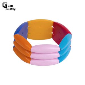 Guanlong Vintage Смола Манжета Широкий Браслет Браслеты Bangles Регулируемый для Женщин Мода Ювелирные Изделия Растягивающие акриловые Браслеты для Девочек Q0719