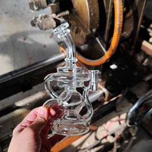 7,6-дюймовые нефтяные вышки Recycler Dab Rigs Glass Bong Rig в кальянах Курительная трубка Прозрачные милые трубки для воды Стеклянные бонги Перколятор с 14-миллиметровым штуцером Clear Bowl