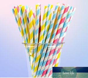 Papper Halm Miljö Färgrik Straight Drinking Straw Bröllop Barn Födelsedagsfest dekoration Tillbehör Dispette YXY0201 Fabrikspris Expert Designkvalitet