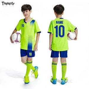 Free socks Custom Kids Soccer jerseys sets football uniform Boys 2020 Football jersey soccer Kids Joursey Sport set with socks