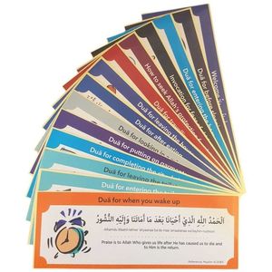19 Pz Famiglia Musulmana Dua Sticker Decalcomania Murale Islamico Arabo Citazioni Lettere Camera Da Letto Decorazione Della Casa 9x20 cm 211217
