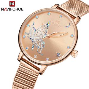 NAVIFORCE Fashion Women Watches Top Luxury Brand Waterproof Rose Gold Quartz Ladies Watch Stainless Steel Date Girl Clock Gift 210517