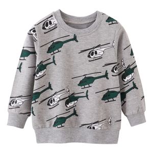 16 Styles INS Junge Kinderkleidung Kapuzenpullover 100 % Baumwolle O-Ausschnitt Langarm Voller Dinosaurier Regenbogen Flugzeug Verschiedenes Design Drucken Frühling Herbst Oberbekleidung Kind Freizeitkleidung