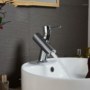 Bathroom Sink Faucets EST Retro Chrome Brass Single Handle Basin Faucet Mixer Tap Vanity For Bath Vessel Sinks
