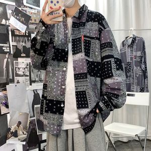 Camicia casual a maniche lunghe da uomo Harajuku Top Streetwear Camicetta oversize Moda Camicia maschile Abbigliamento
