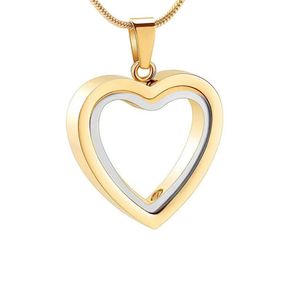 Stainless steel heart-shaped transparent mirror cremation urn pendant to commemorate the ashes of deceased relatives jar / WeiKui jewelry wholesale