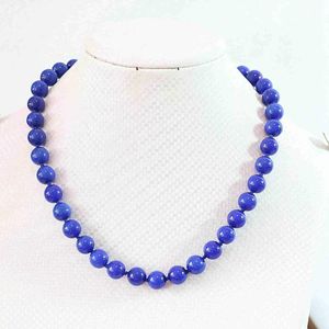 Цепи мода Lapis Lazuli Stone 6 мм круглые бусинки DIY Ожерелье 18 