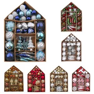 Valery Madelyn 70pcs Christmas Ornaments Set Tree Hanging Balls Bauble Pendants Xmas Decor for Home Noel Year Gift 211025