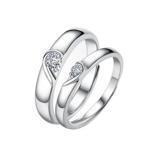 S925 Silber. großhandel-S925 Sterling Silber Schmuck FOREVER Ehering Knot Konzentrische Paar Ringe öffnen einstellbar