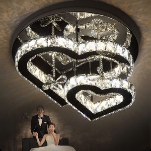 Ceiling Lights Romantic Love Heart Shaped Crystal Indoor Lighting for Living Room Atmospheric Modern Minimalist LED Light Bright Fashional Lamps