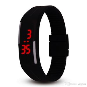 Fashion candy color watch 14 colors Silicone jelly watches Unisex Sports LED Men's Women's kids Touch Digital WristWatches