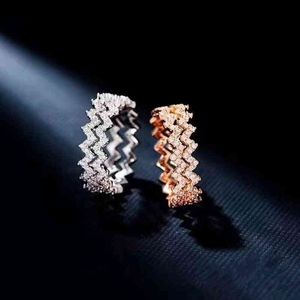Na Pm Double Layer Wave Ring Female a Family High Quality Row Z-shaped Index Finger Fashion Versatile Temperament