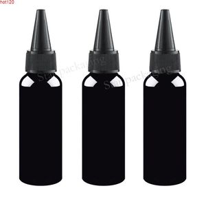 50 ADET 150 ML Boş Siyah Plastik Şişe Kaplar Sivri Ağız Caps ile Cilt Bakımı Kremi, Siyah Şampuan Bottlegood Qty