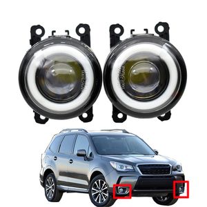 Fendinebbia con per Subaru Forester 2013-2018 2 pezzi Paraurti anteriore Lampada Styling Angel Eye LED Lente 12v H11