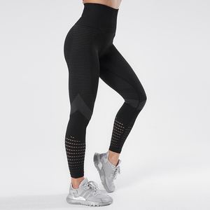 NORMOV Fitness Gym Leggings Women Seamless Energy Tights Workout Running Activewear Yoga Pants Hollow Sport Trainning Wear