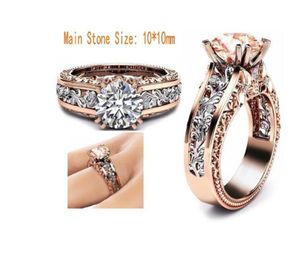 2021ファッションの性格ホット販売の女性のリング合金の合金の合金の合金メッキ14Kローズゴールド結婚式のドレス婚約指輪のギフトパーティー高品質のマルチカラーの選択