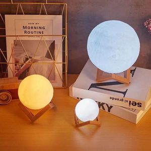 Cross border INS wind hot selling creative home living room bedroom bedside lamp starry sky moon touch pat small night light