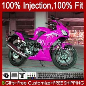 Corpo OEM per HONDA CBR 250R CBR250 250 R CC 11-15 Kit 58No.120 MC41 CBR-250 CBR250R 250CC 2011 Rosa lucida 2012 2013 2014 2015 CBR-250R 11 12 13 14 15 Carenatura per stampaggio ad iniezione