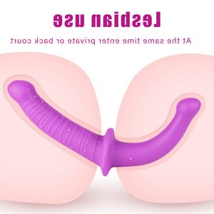 Strapon Dildo Realistic Sex Toys Double Head Soft Silicone Vagina Anal Masturbator Gay Lesbian Adult Sex Toys For Woman Lestbian
