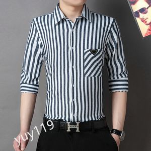 2021 Professional Long Sleeved Shirt Men's Casual Solid Color Print Stripe Decoration Size M-3XL#HSC06