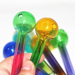 4inch Pyrex Glass Oil Burning Burner Hand Pipe Smoking Handmade Water Tube pipes Tobacco Dry Herb Tool dab rig Accessories