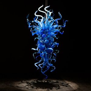 Italien utformad blå hängande lampa handblåst glas ljuskronor ljus hängande lampor modern ledd skräddarsydd Chihuly konst ljuskrona för heminredning 32 eller 40 tum